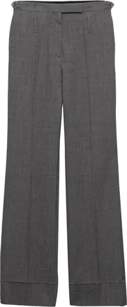 Prada Pantaloni sartoriali in lana con cintura - Grigio