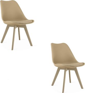 OEM Sedia Mark - Beige Scuro / Gambe Beige X 2