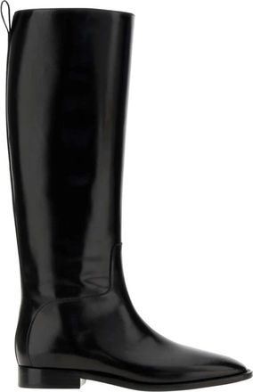 Jil Sander Lune Hoge Laarzen - Dames - Hoge Laarzen - Zwart - 39 EU - Leer - Schoenen
