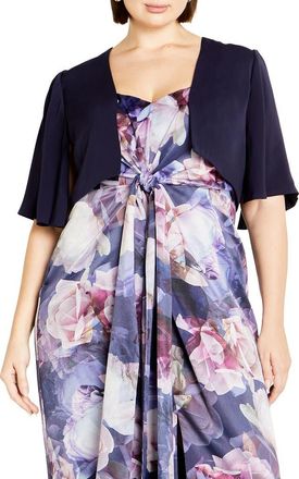 City Chic The Splendor Open Front Bolero in Navy at Nordstrom, Size Xxl