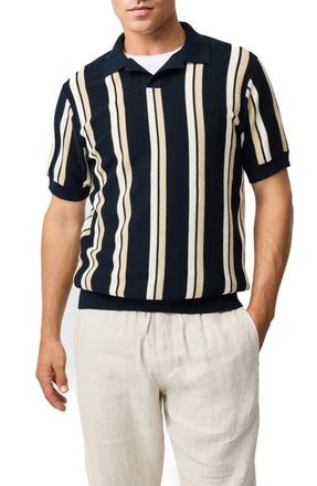 Rodd & Gunn Royce Hill Johnny Collar Polo in Midnight at Nordstrom, Size Xxx-Large R
