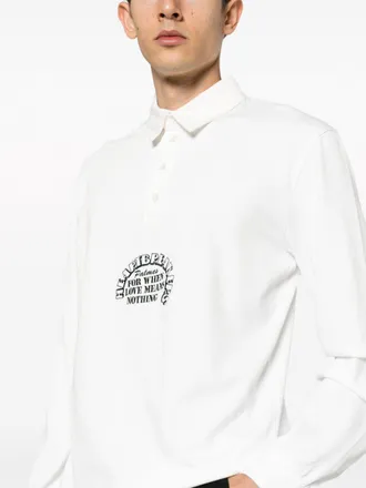 Palmes Slogan-Print Organic Cotton Shirt - white
