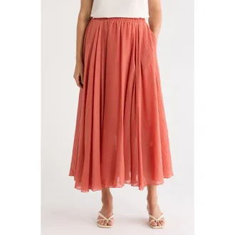 Max Studio Gauze Skirt in Washed Red at Nordstrom Rack, Size X-Large