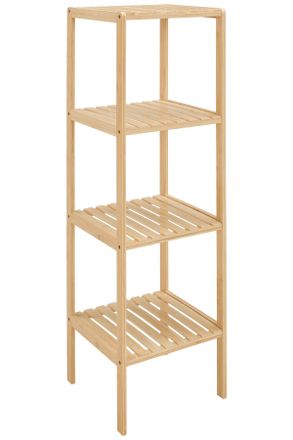 CARRYHOME Regal, Naturfarben, Naturmaterialien, Bambus, 4 F&auml;cher, 34x110x33 cm, Holzm&ouml;bel, Holzregale, B&uuml;cherregale Holz