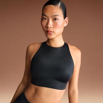 Nike Womens SKIMS Shine High-Neck Bra in Black | BRSPT7004W-OBD