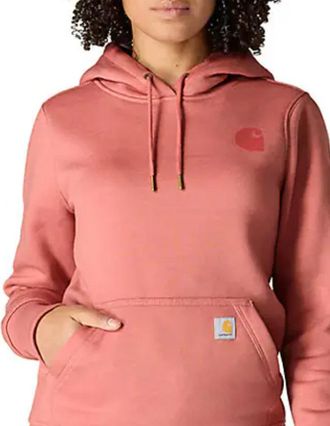 Carhartt Work in Progress Iconic Clarksburg Hoodie Womens Dusty Cedar Fleece Pullover POSH083