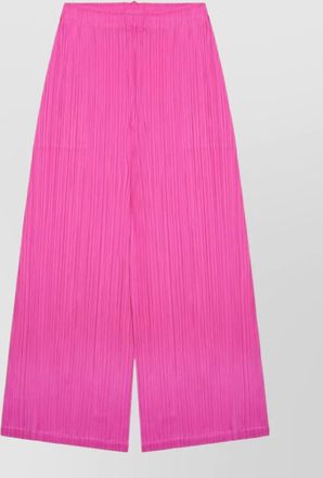 Pleats Please Issey Miyake wide leg ankle length pleated trousers