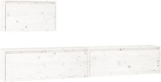 vidaXL Vidaxl - Mobili Porta tv 3 pz Bianchi in Legno Massello di Pino