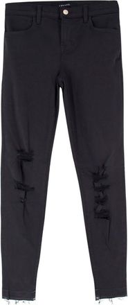 J Brand Alana Black Distressed Fray Hem Skinny Jeans Size 24/61