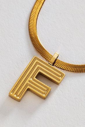 Anthropologie Water Resistant Initial Necklace