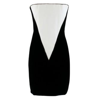Amanda Wakeley Black Velvet Dress with White Silk Insert Size XS