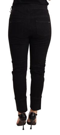 Ermanno Scervino Womens Black Low Waist Skinny Slim Trouser Cotton Jeans
