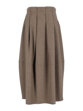 Antonelli Voluminous High-Waisted Structured Pleated Midi Skirt