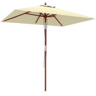 OUTSUNNY Sombrilla de jard&iacute;n 200x150x235 cm beige