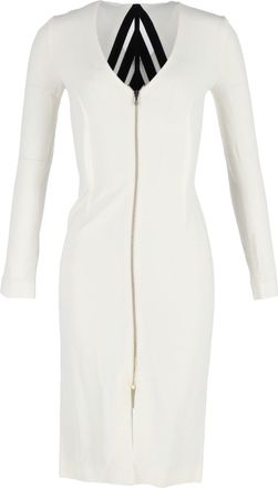 Roland Mouret Roland Mouret Front Zip Bodycon Dress in Cream Wool