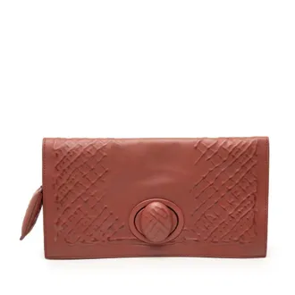 Bottega Veneta Pre-owned Bottega Veneta Nappa Embossed Intrecciato Turn Lock Clutch Ladies 6Y2NEWPCUU6YH55M