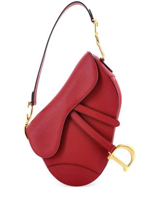 Dior Saddle Handbag Leather Medium shoulder bag - women - Calf Leather - One Size - Red