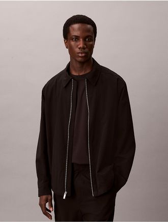 Calvin Klein Mens Seersucker Shirt Jacket - Black - XL
