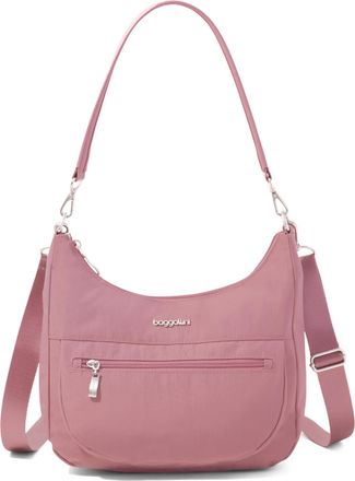 Baggallini Womens Modern Pocket Half Moon Shoulder Bag with Crossbody Strap