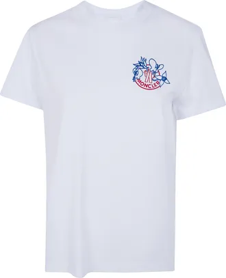 Moncler Short Sleeves Heavy Combed Cotton Jersey T-Shirt
