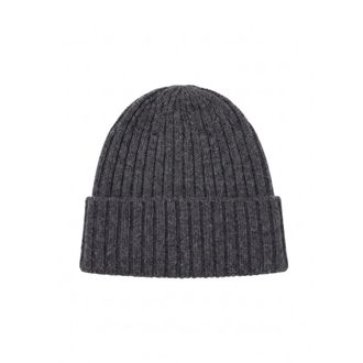 Fedeli Beanie Cashmere - Heren - Accessoires - Grijs - Maat: ONE Size Kasjmier
