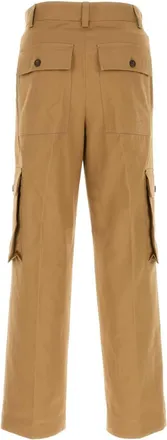 Maison Kitsun&eacute; Mens Pants Cargo Beige Cotton