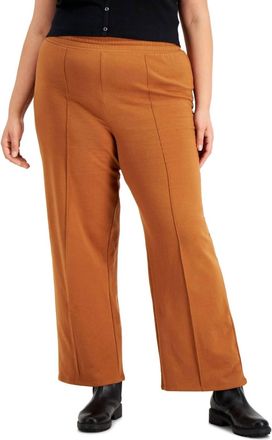 Derek Heart Womens Trendy Plus Size Fleece Wide-Leg Pants In Argon Oil