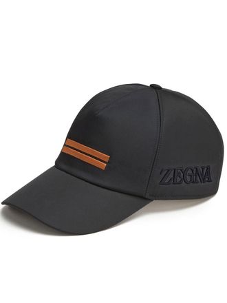 Ermenegildo Zegna Cappello Technical con ricamo - Nero