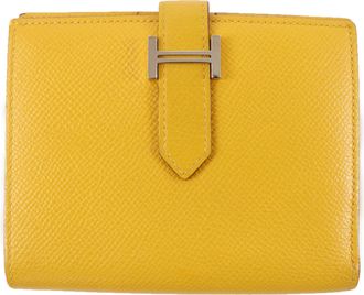 Herm&egrave;s Yellow Leather Wallet (Bi-Fold) (Pre-Owned)
