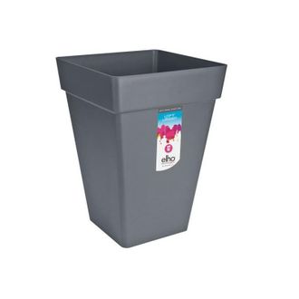ELHO Loft Urban Bac A Flores Cuadrado Alto 30 - Negro - &Oslash; 29 X H 41 Cm - Exterior - 100% Reciclado
