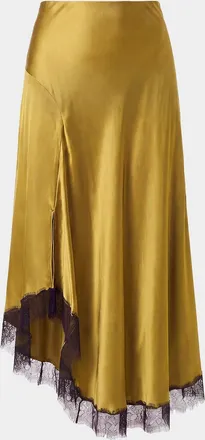 Nicholas London Lace-Trim High-Low Midi Skirt