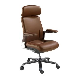Angel Cerd&aacute; Leatherette Swivel Office Chair in Brown