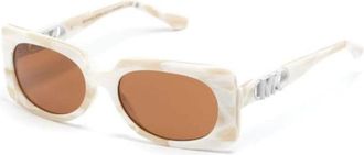 Michael Kors Witte zonnebril met originele hoes - Dames - Zonnebrillen - Wit - 56 MM - Accessoires