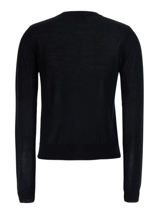 Ganni Argyle-Intarsia Crew Neck Cardigan - Black
