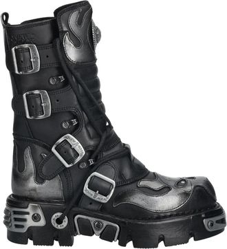 New Rock Enkellaarsjes - Dames - Veterlaarzen - Zwart - 37 EU - Schoenen