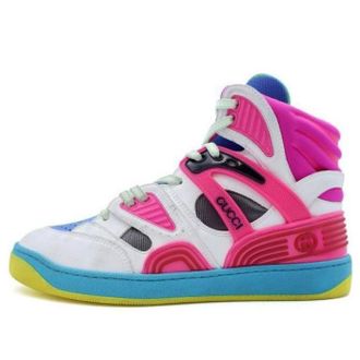 Gucci (WMNS) Gucci Basket High White Pink Blue 661311-2SH80-9063