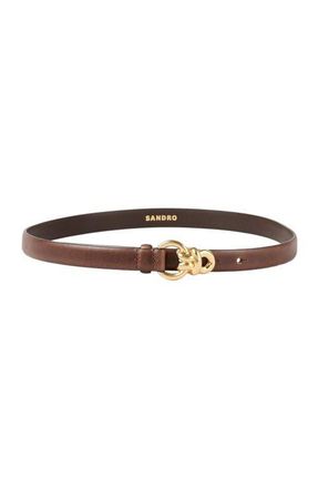 Sandro Slim leather belt in Brown at Nordstrom, Size Medium
