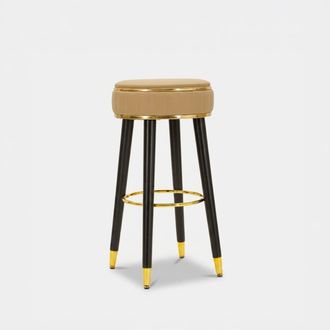 Les Tendances Taburete De Bar Acolchado En Pu Y Metal London - Oro
