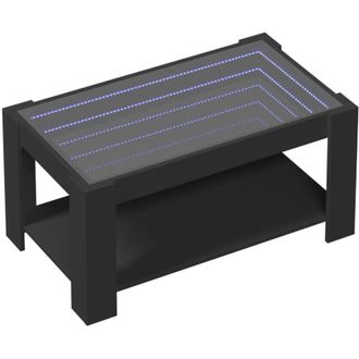 vidaXL Vidaxl - Mesa De Centro Con Led Madera De Ingenier&iacute;a Negro 93x53x45 Cm