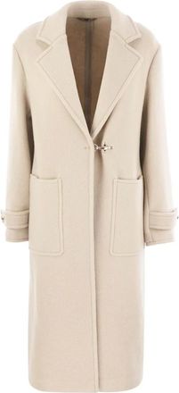 Fay Lichtbeige Wollen Blend Jas - Dames - Mantel - Beige - XS - Wol - Jassen