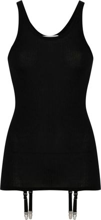 Christophe Lemaire Naadloze Tanktop met Bretels - Dames - Tops zonder mouwen - Zwart - M - Wol - Tops