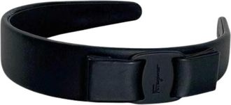Ferragamo Pre-owned Accessories, female, Black, Size: ONE SIZE Pre-owned Leather Hair Accessory