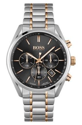 BOSS Champion Chronograph Bracelet Watch, 44mm in Black at Nordstrom Rack