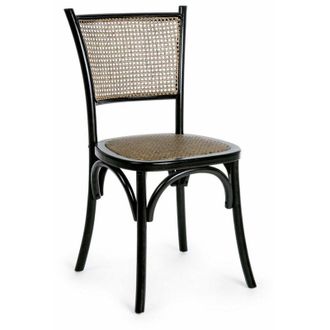 BIZZOTTO Sedia Carrel con struttura in legno di olmo, per arredo interno 45 x 53 x h 89 cm -Nero / Confezione da 1 pezzo