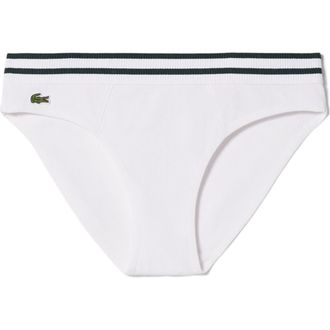 Lacoste Cotton Blend Rib Briefs in White at Nordstrom, Size Xx-Small
