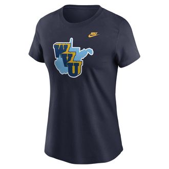 Nike West Virginia 1965 Throwback Nike Womens College T-Shirt in Blue | NKAF41SWVV-0T2