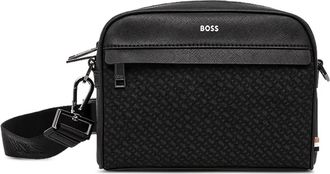 BOSS Messengertas met logodetail - Zwart