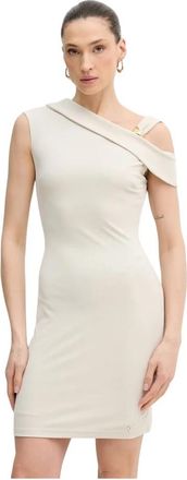 Guess Brigitte Mini Jurk - Dames - Korte kleedjes - Beige - L - Polyester - Kleedjes