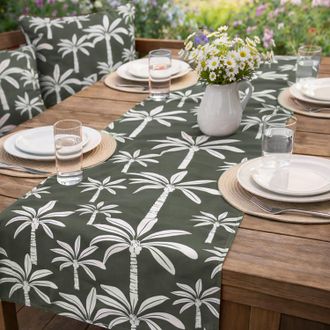 KASANOVA Runner da esterno 40x130 cm palme grigio