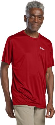 Jack Wolfskin Funktionsshirt JACK WOLFSKIN TECH T M, Herren, Gr. S, rot (adrenaline rot), Obermaterial: 100% Polyester, normal, Rundhals, Shirts Funktionsshirt